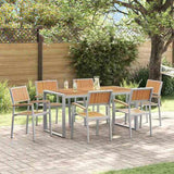 Garden Dining Set 7 pcs Grey and brown 3284370