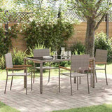 Garden Dining Set 5 pcs Grey Poly Rattan 3365391