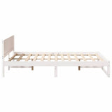 Bed Frame with Headboard White 120 x 200 cm Solid Pine Wood 873275