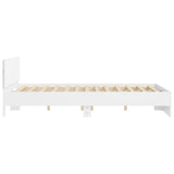 ZNTS Bed Frame with LED without Mattress White 150x200 cm King Size 3207602