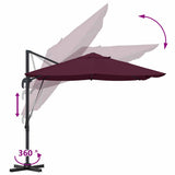Umbrella Bordeaux Red 351 x 250 x 260 cm 42003349