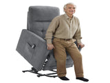 Electric Riser Recliner Chair for Elderly, Dark Grey Fabric Lift & Recline Armchair with Adjustable 02012291