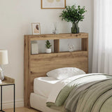 Headboard Cabinet with LED Artisan Oak 100x17x102 cm 863126