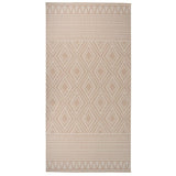 Outdoor Flatweave Rug 100x200 cm Brown Stripes 340864