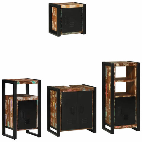 Bathroom Furniture Set 4 pcs Multicolour Solid Reclaimed Wood 3305649
