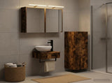 Bathroom Cabinet Set 4 pcs Smoked Oak Engineered Wood 3407371
