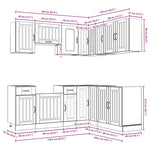 ZNTS 11 Piece Kitchen Cabinet Set Lucca White Engineered Wood 3314951