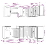 11 Piece Kitchen Cabinet Set "Lucca" White Engineered Wood 3314951