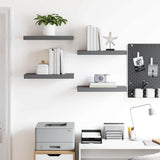Floating Wall Shelves 4 pcs High Gloss Grey 50x23.5x3.8 cm MDF 323789