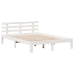 ZNTS Bookcase Bed without Mattress White 150x200 cm King Solid Wood Pine 3322799