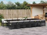 Garden Dining Set Black and Cream White 3210762
