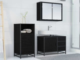 Bathroom Furniture Set 3 pcs Black Oak Engineered Wood 3402425