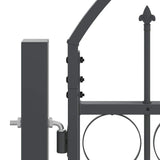 Garden Fence Gate with Arched Top Grey 400 x 100 cm Steel 42008955