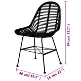 Dining Chairs 6 pcs Black Natural Rattan 275499