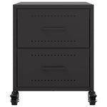 ZNTS Bedside Cabinets 2 pcs Black 36x39x43.5 cm Steel 846627