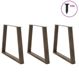 Dining Table Legs V-Shape 3 pcs Natural Steel 80x cm Steel 4012591