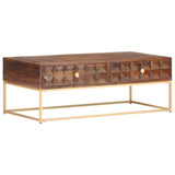 Coffee Table 112x50x40 cm Solid Mango Wood 323405