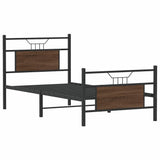 Bed Frame without Mattress Brown Oak 75x190 cm Small Single Engineered Wood 4106849