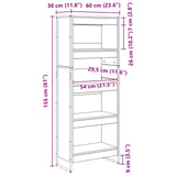 Book Cabinet Old Wood 60 x 30 x 155 cm Engineered Wood 886400