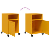 ZNTS Bedside Cabinets 2 pcs Mustard Yellow 36x39x59 cm Steel 846723