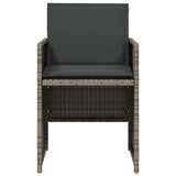 5 Piece Garden Dining Set with Cushions Grey Poly Rattan 365084