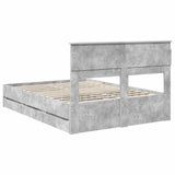 Bed Frame with Drawer Concrete Grey 150 x 200 cm Engineer Wood 3409840