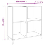 ZNTS Record Cabinet Grey Sonoma 84.5x38x89 cm Engineered Wood 832003