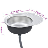 Kitchen Sink with Strainer and Trap Oval Stainless Steel 145072