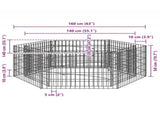 Gabion Raised Bed Silver Galvanised Steel 160x140x50 cm 142534