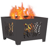 Fire Pit Black 60 x 60 x 40 cm Steel 858914
