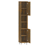ZNTS Bathroom Cabinet Smoked Oak 30x30x179 cm Engineered Wood 825831