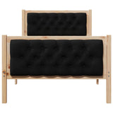 Bed Frame with Headboard Black 90 x 200 cm Solid Pine Wood 878426