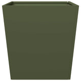 ZNTS Garden Planters Olive Green 2 pcs 50x50x50 cm Steel 851073