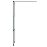 Walk-in Shower Wall Black 80x195 cm Half Frosted ESG Glass 152105