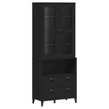 Highboard VIKEN Black 80x40x200 cm Solid Wood Pine 3207142