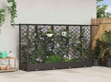 Raised Bed with Trellis and Roof Brown 202.5 x 40 x 123 cm PP 42032523