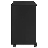 Rolling Cabinet Black 63.5 x 39 x 65.5 cm Solid Pine Wood 42028379