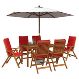 7-Piece Garden Dining Set Natural Solid Acacia Wood 3434564