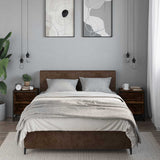 Bedside Cabinets 2 pcs Smoked Oak 40x31x50 cm Engineered Wood and Metal 848704
