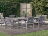 9 Piece Garden Dining Set Solid Wood Acacia Grey 3098683