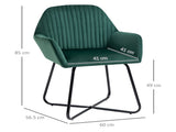 Modern Arm Chair Upholstered Accent Chair with Metal Base for Living Room Green T3398P328181