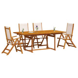 5 Piece Garden Dining Set Solid Wood Acacia and Textilene 3279274