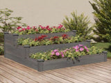 Garden Raised Bed Grey 120x120x56 cm Solid Wood Fir 364306