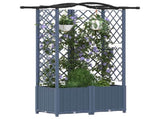 Raised Bed with Trellis and Roof Grey 122 x 40 x 141 cm PP 42032560