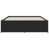 Bed Frame Black Engineered Wood Double Sturdy Bed Frame 3279887