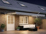 Manual Awning Frame with LEDs Light Grey and White 4 x 2 m 3425796