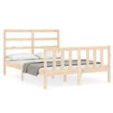 Bed Frame without Mattress Double Solid Wood Pine 3191881