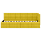 Corner Bed Frame with Headboard Yellow 80 cm x 200 cm Velvet 42016374