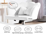 Velvet-Feel Petal Back Office Chair - White T3398P344429