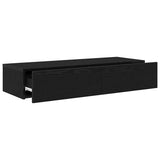 Wall Shelf with Drawers Black 100x36x19 cm Engineered Wood 859987
